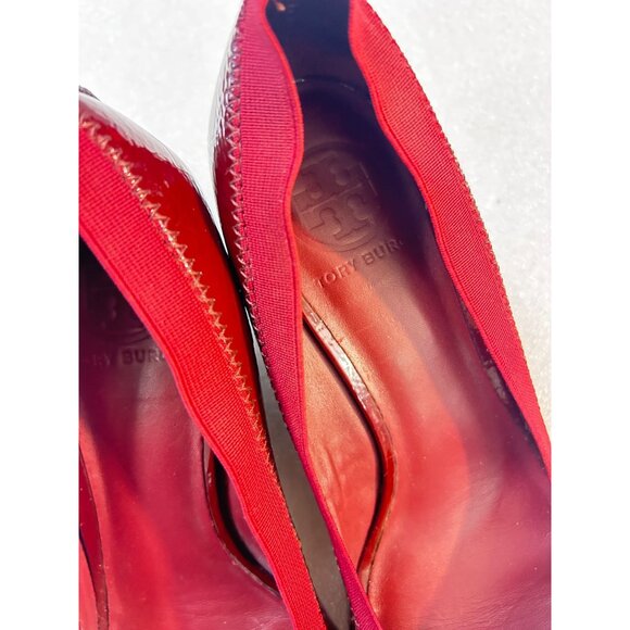Tory Burch Wedge Pumps - Caroline size 6.5 7 Burgundy - Picture 6 of 6